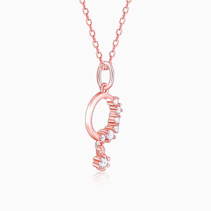 Rose Gold Circular Drop Pendant With Link Chain - Image 4