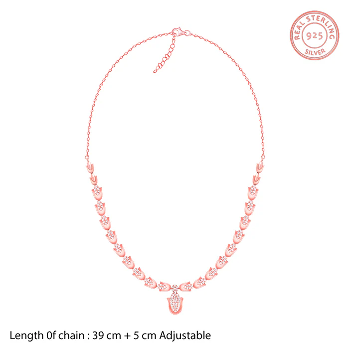 Rose Gold Classic Hamsa Necklace - Image 4