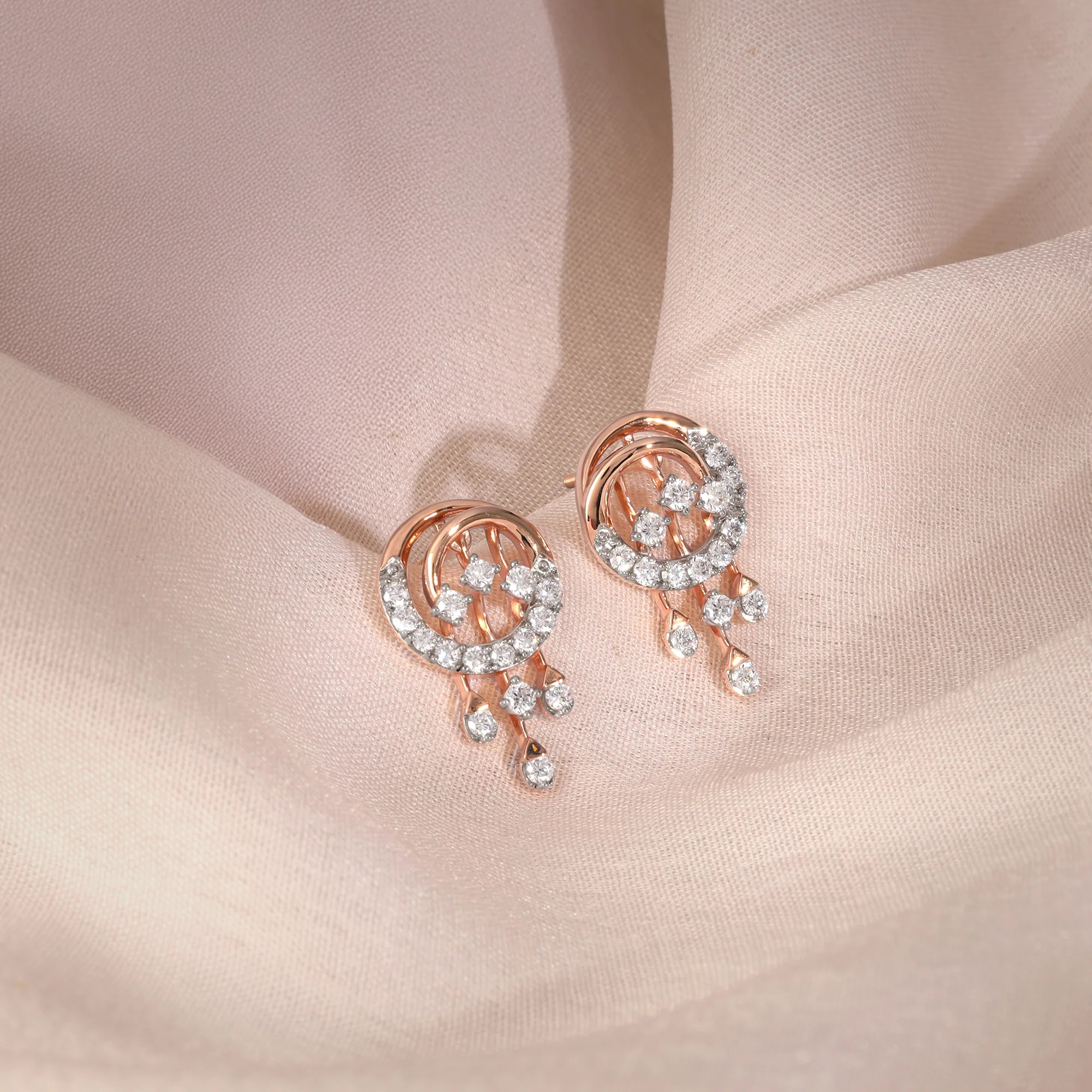 Rose Gold Classic Orb Lab Grown Diamond Earrings - Image 2