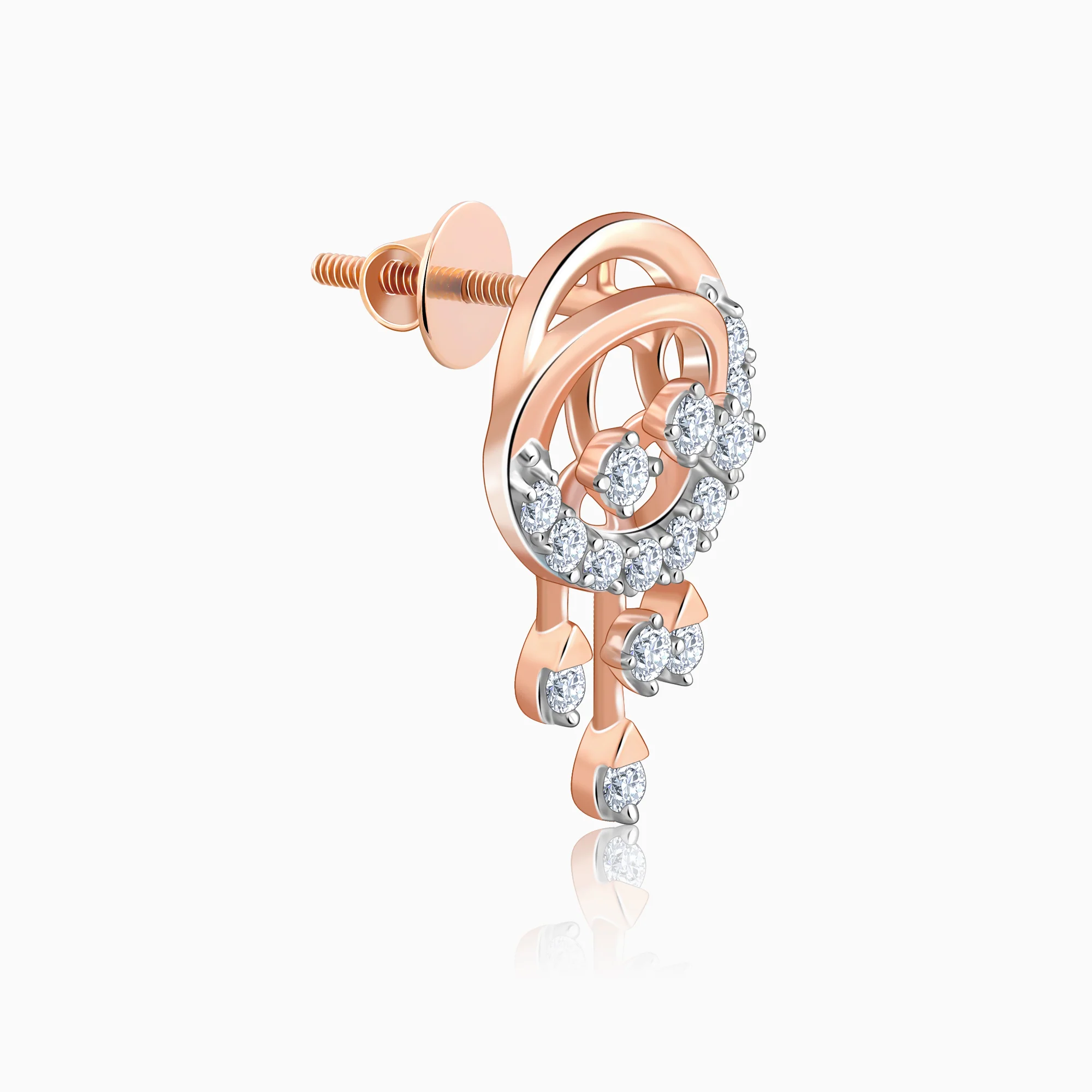 Rose Gold Classic Orb Lab Grown Diamond Earrings - Image 4