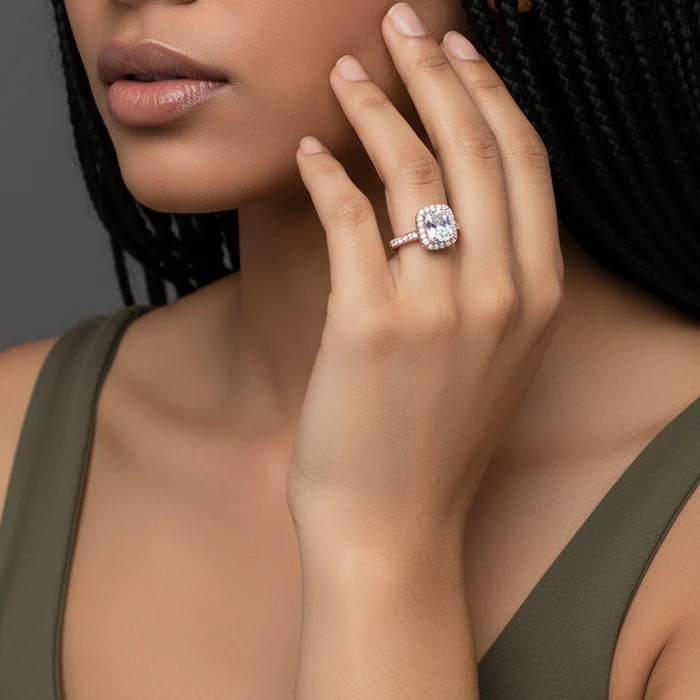 Rose Gold Classic Solitaire Ring - Image 5