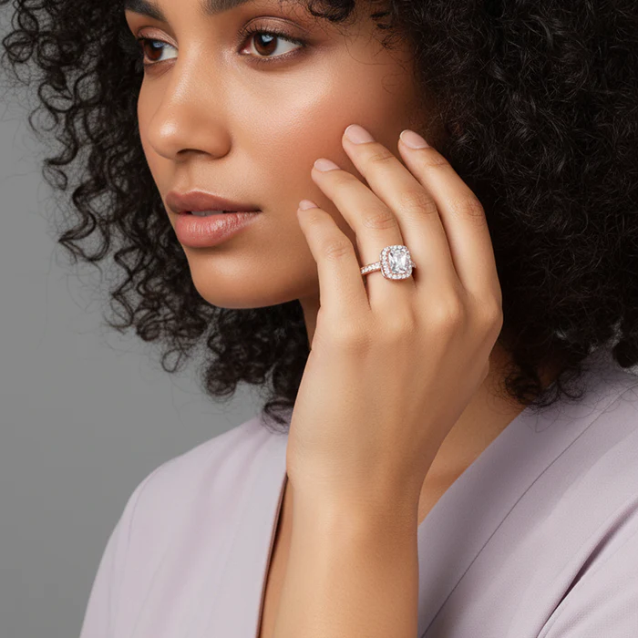 Rose Gold Classic Solitaire Ring - Image 6