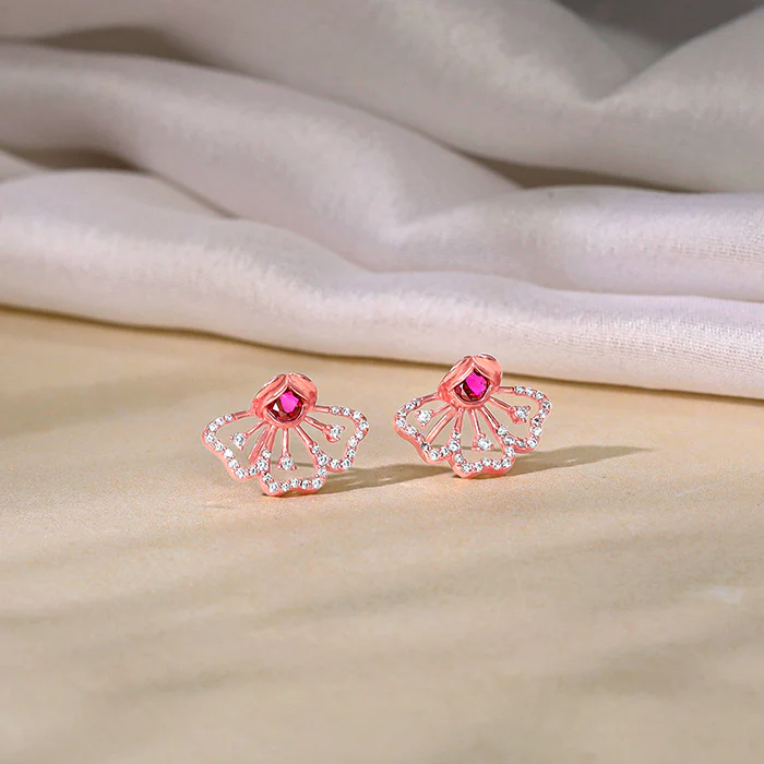 Rose Gold Classy Eyebright Studs - Image 2