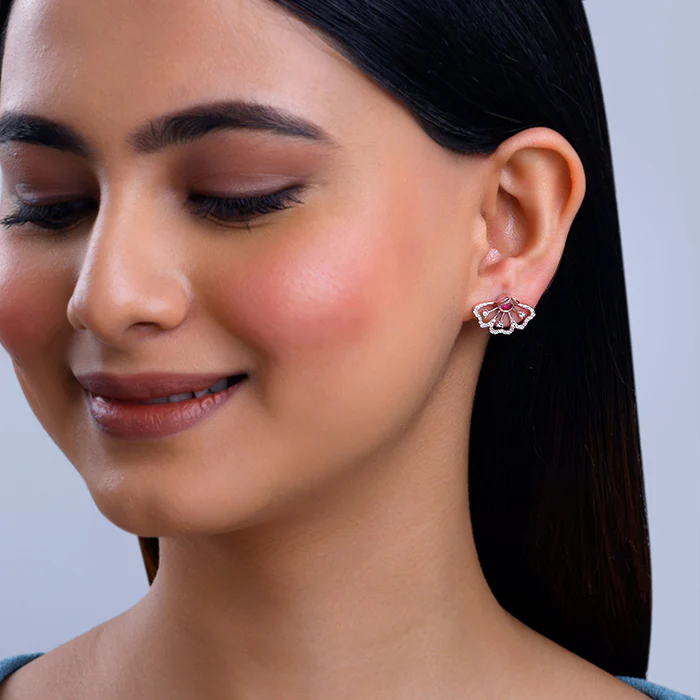 Rose Gold Classy Eyebright Studs - Image 3