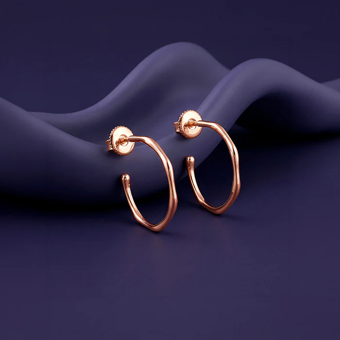 Rose Gold Classy Serene Hoops - Image 2