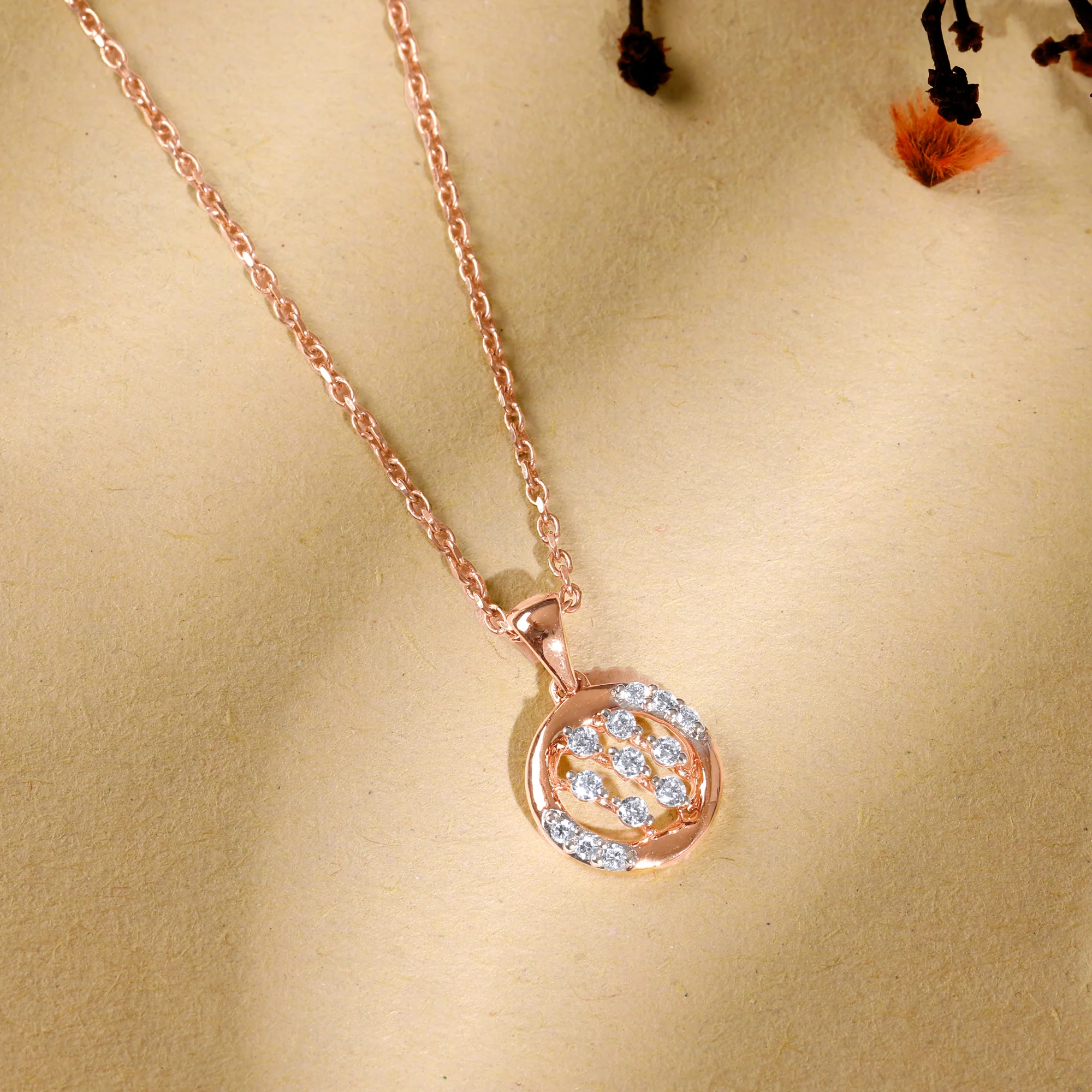 Rose Gold Cocoon Lab Grown Diamond Pendant - Image 2