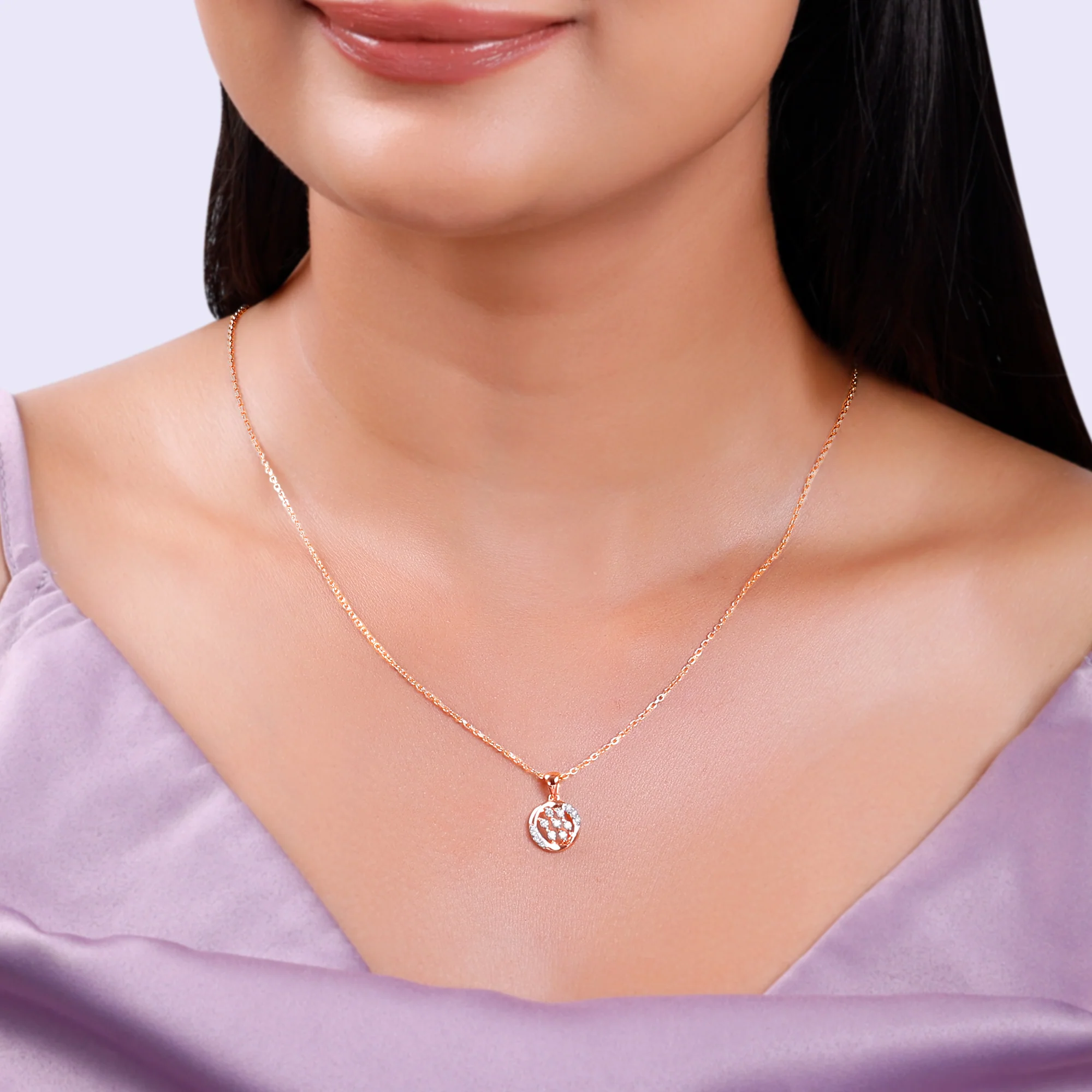 Rose Gold Cocoon Lab Grown Diamond Pendant - Image 3