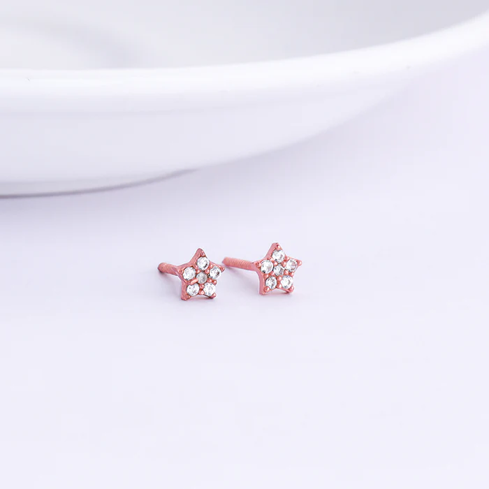 Rose Gold Star Constellation Earrings - Image 2
