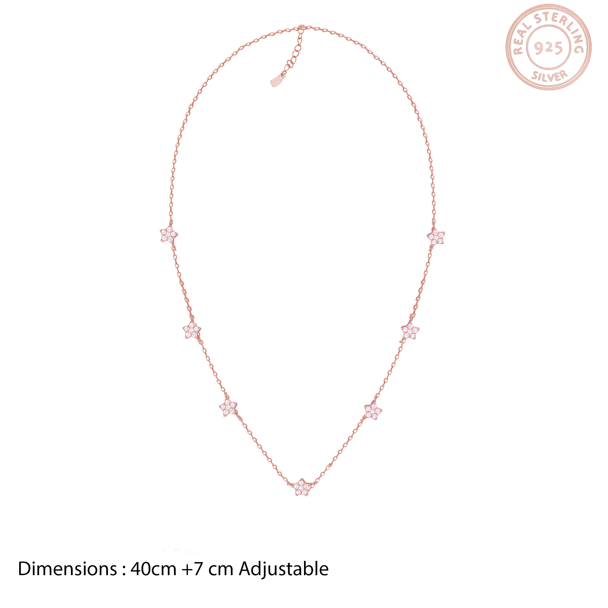 Rose Gold Star Constellation Necklace & Earrings Set - Image 5