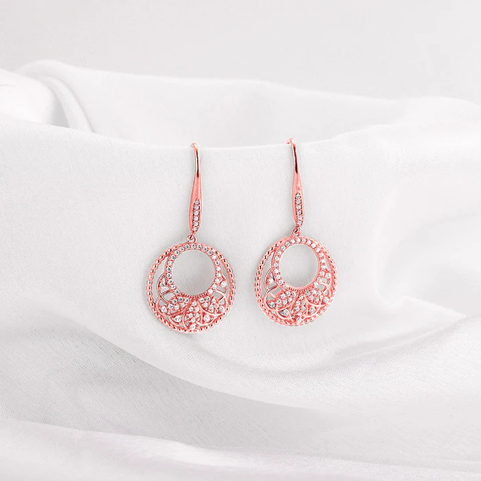 Rose Gold Crescent Affair Earrings - Image 2