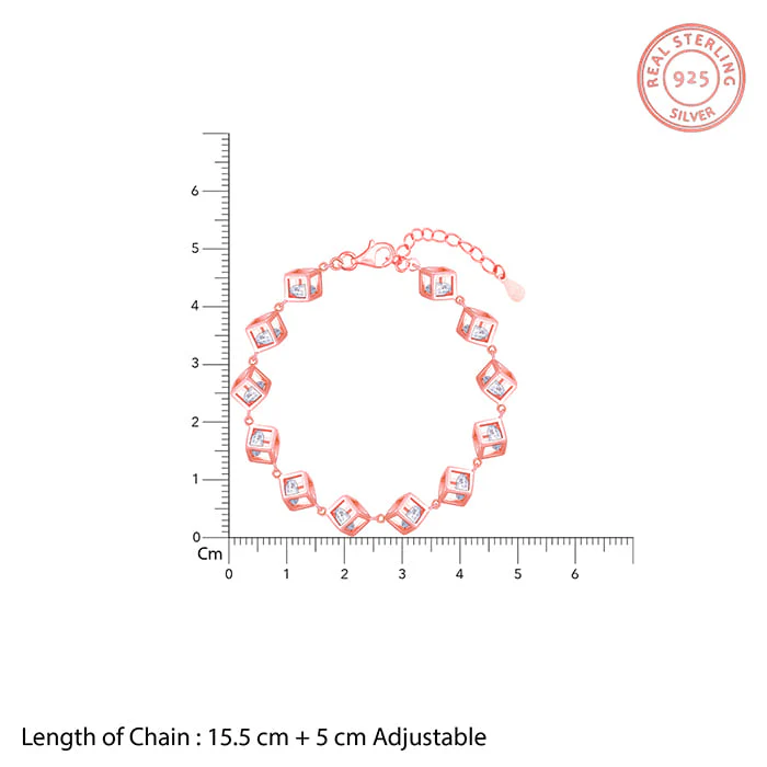 Rose Gold Cubic Crystal Bracelet - Image 4