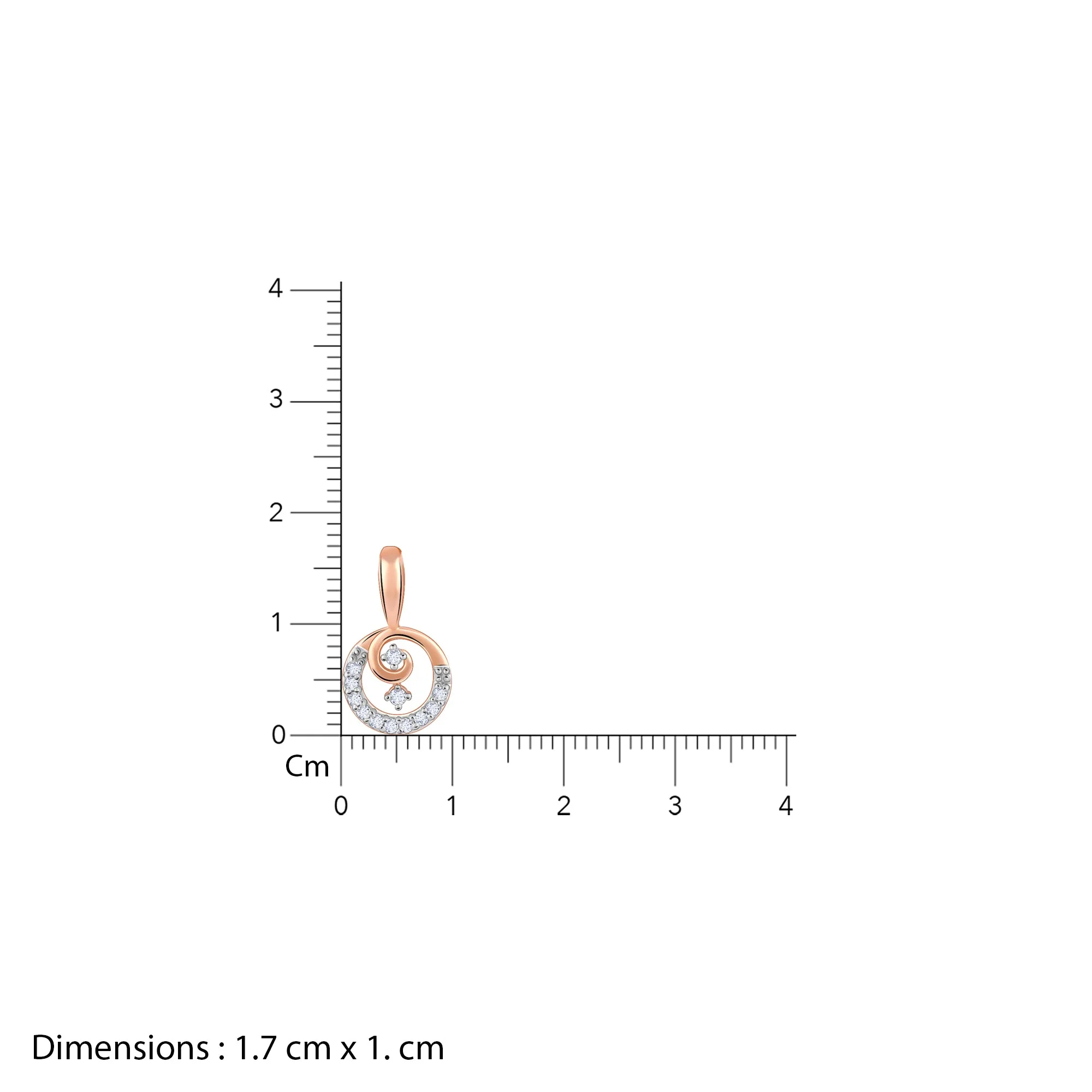 Rose Gold Curled Diamond Pendant - Image 6