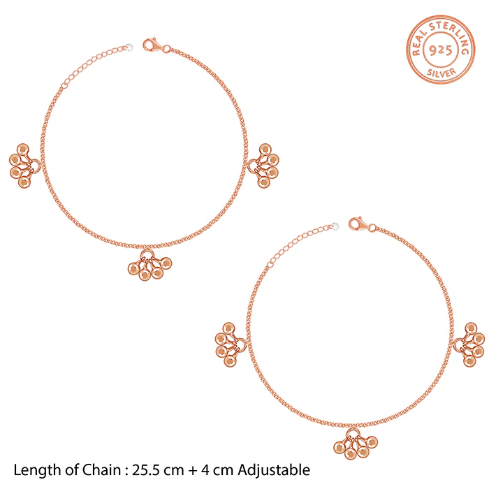 Rose Gold Cute Orb Anklet - Image 4