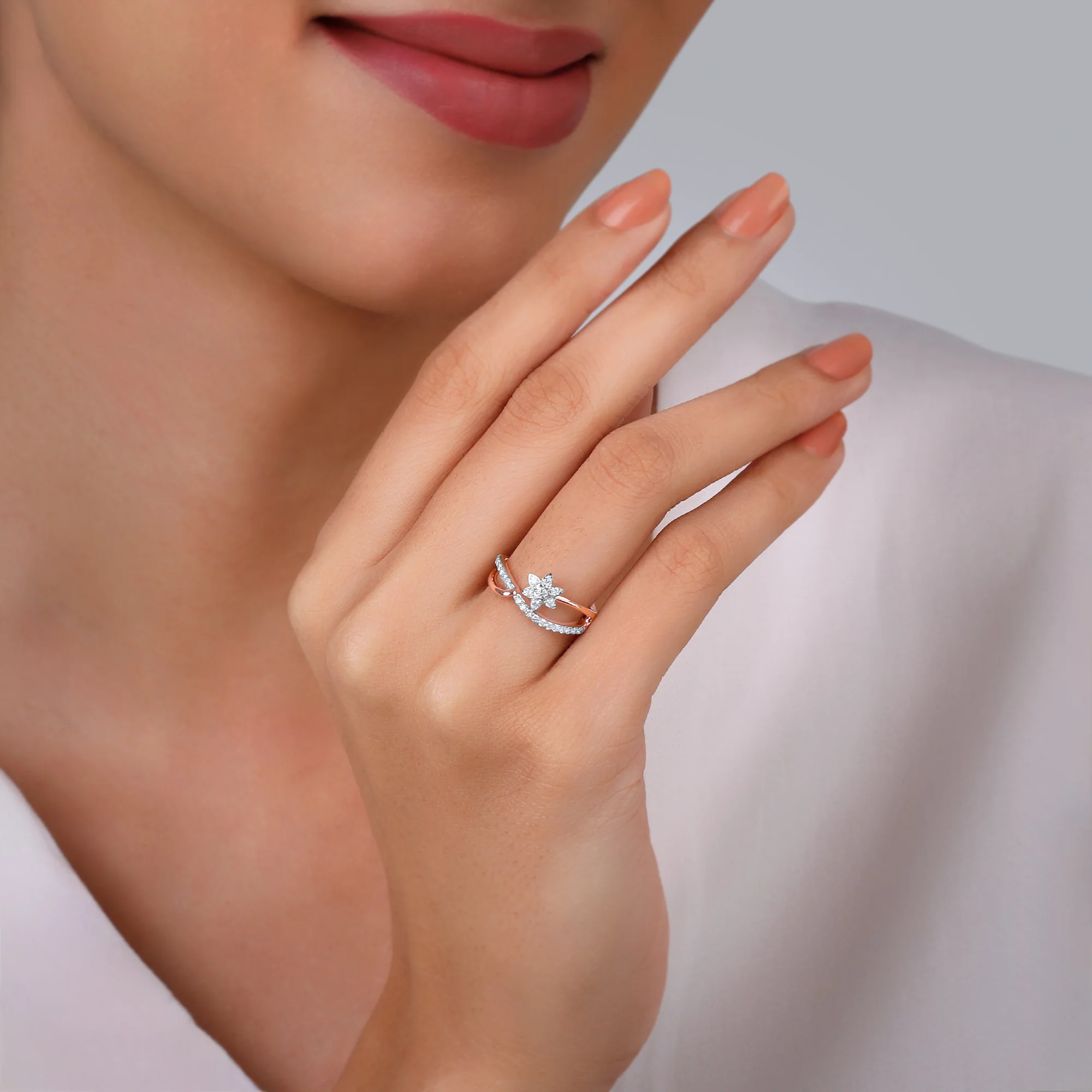 Rose Gold Daisy Dream Diamond Ring - Image 3