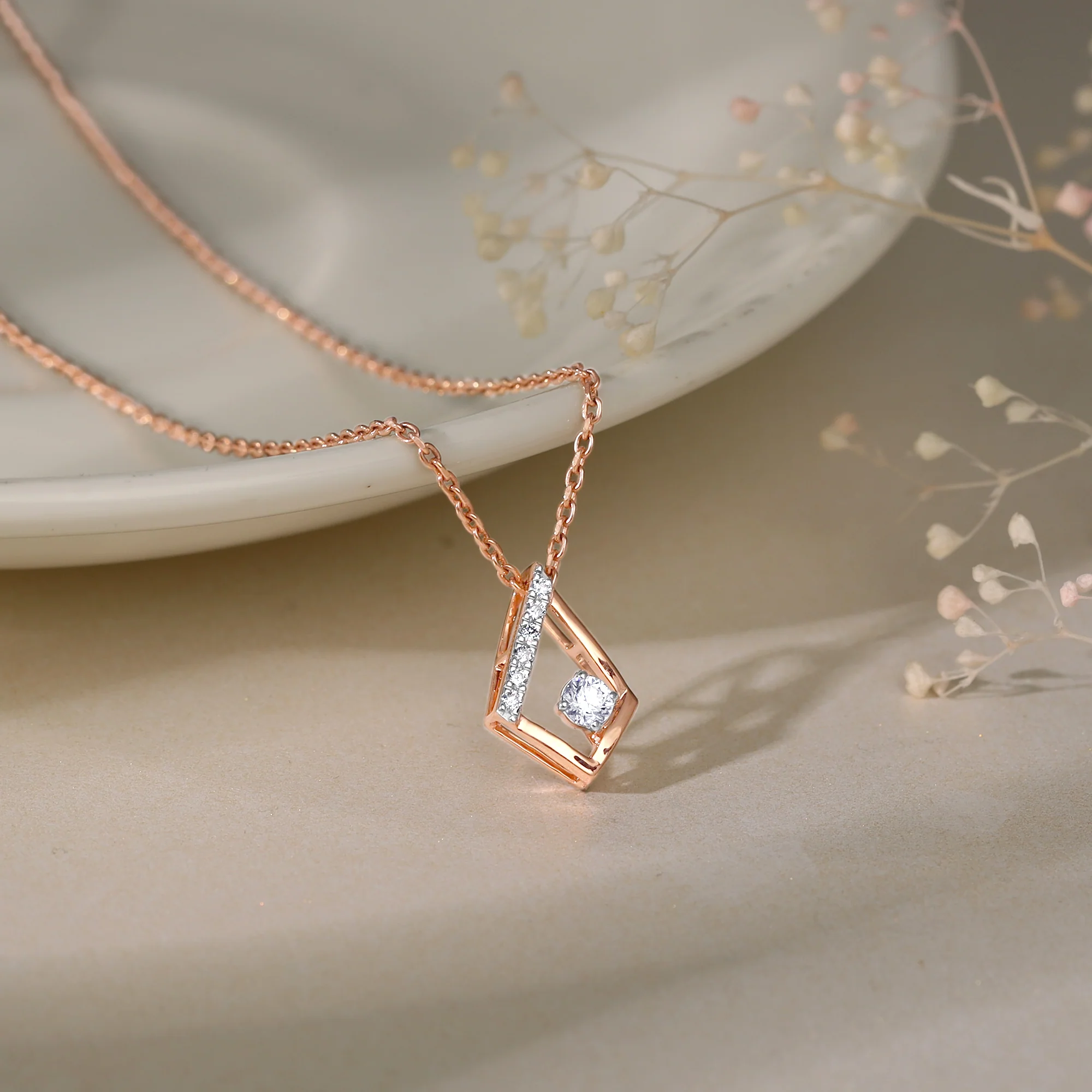 Rose Gold Dawn Diamond Pendant - Image 2