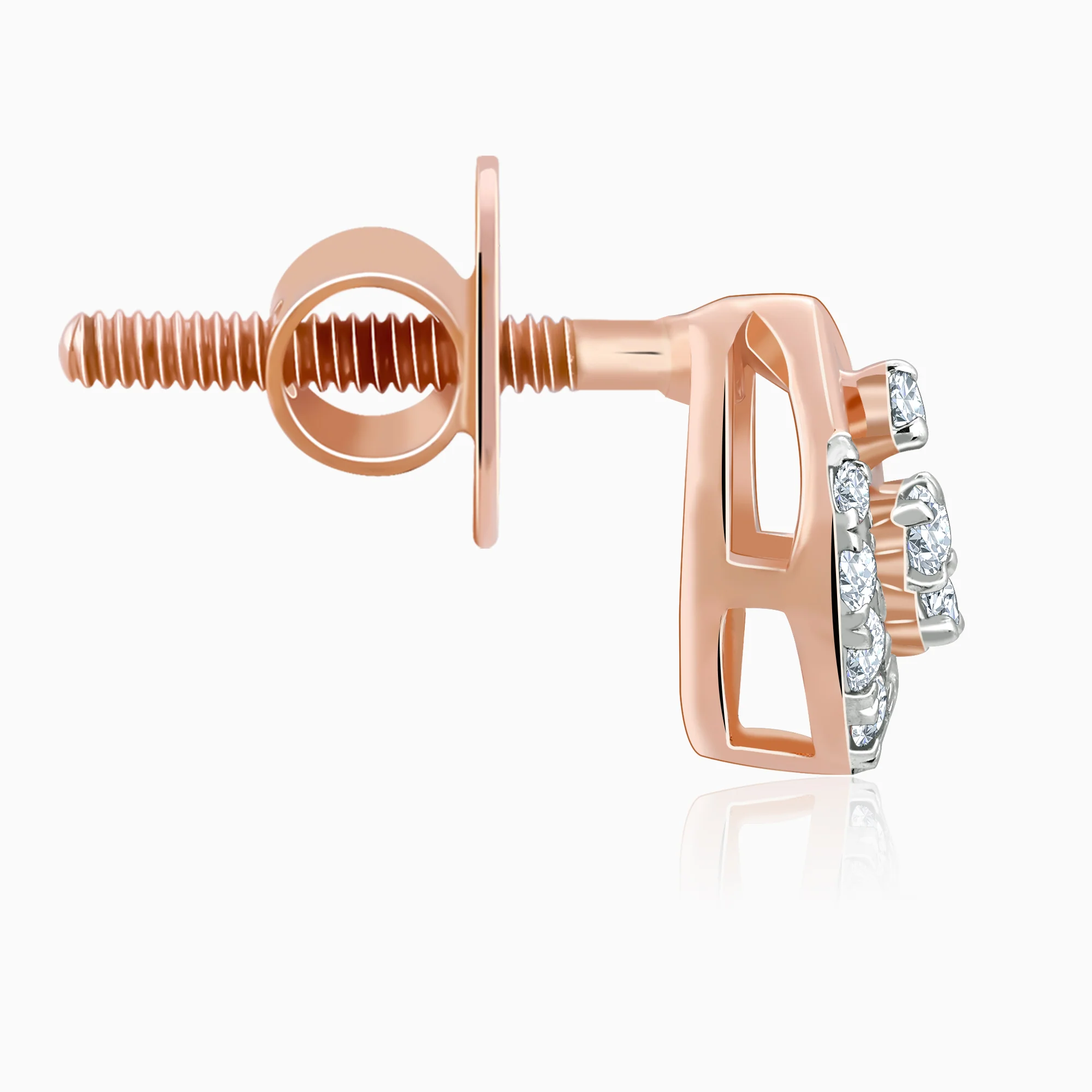 Rose Gold Dazzle Duo Lab Grown Diamond Earrings - Image 5