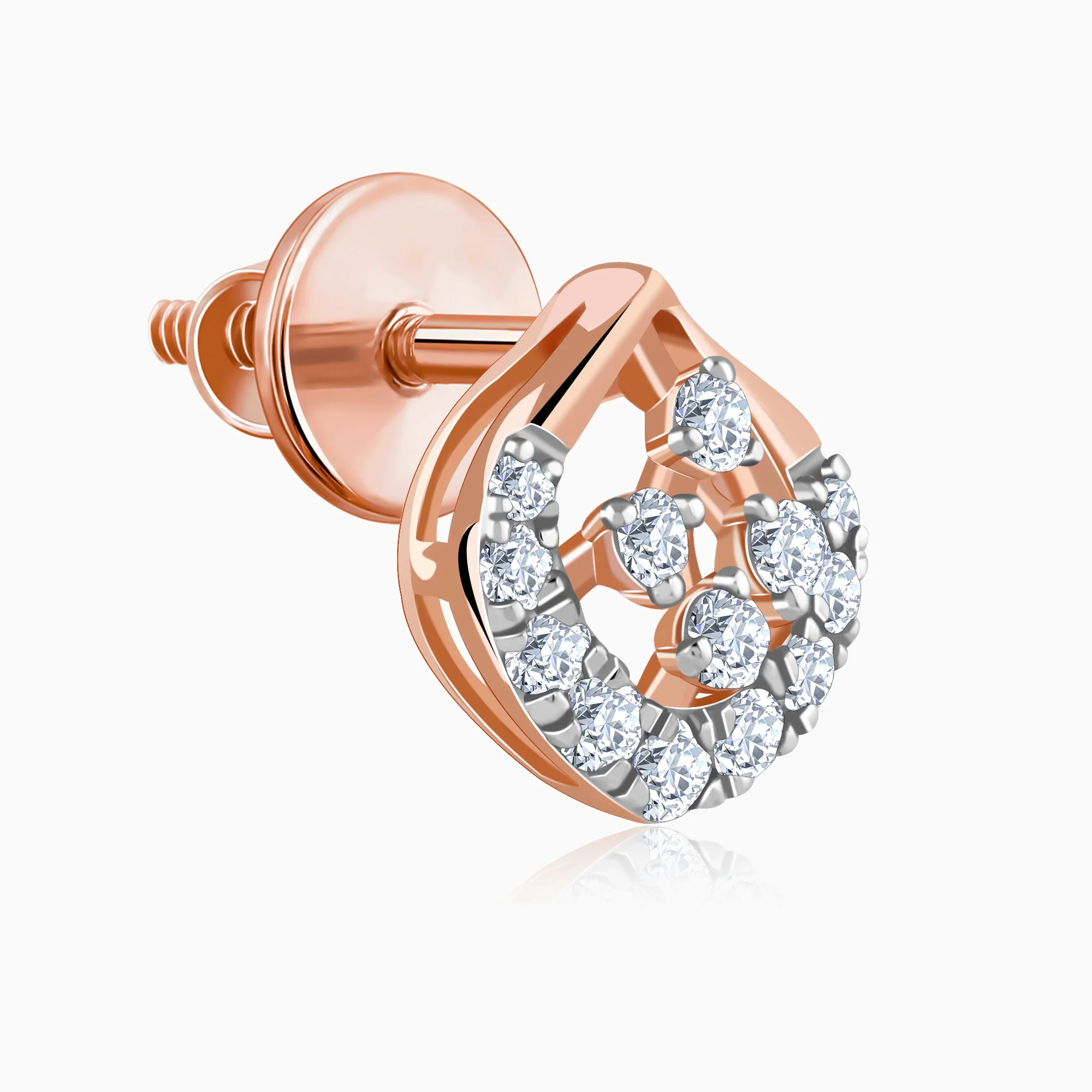 Rose Gold Dazzle Duo Diamond Studs - Image 4