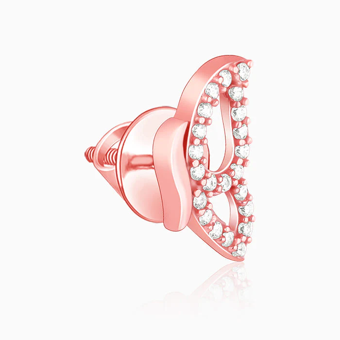 Rose Gold Dazzling Butterfly Earrings - Image 4