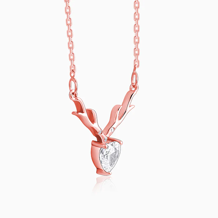 Rose Gold Deer Heart Necklace - Image 5