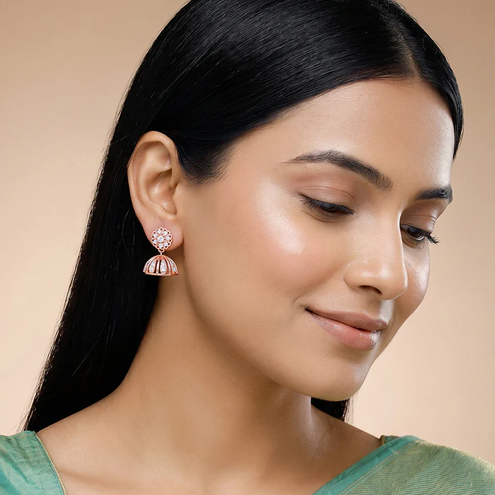 Rose Gold Dhanaulti Jhumki - Image 3