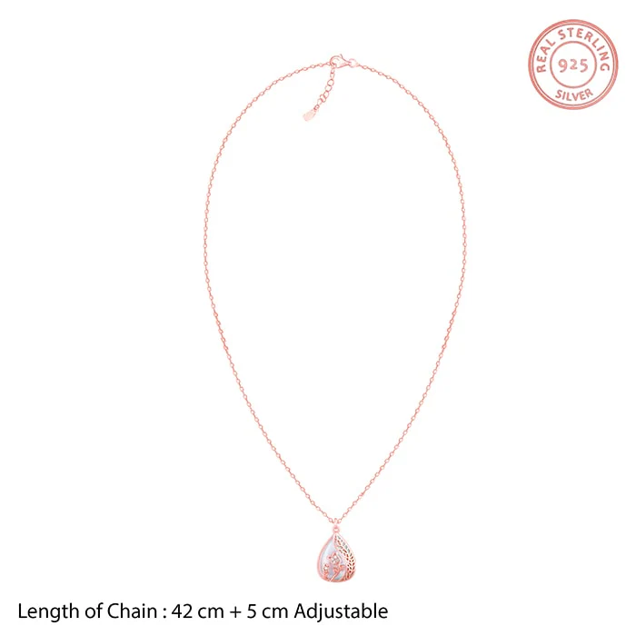 Rose Gold Divine Bloom Pendant With Link Chain - Image 5