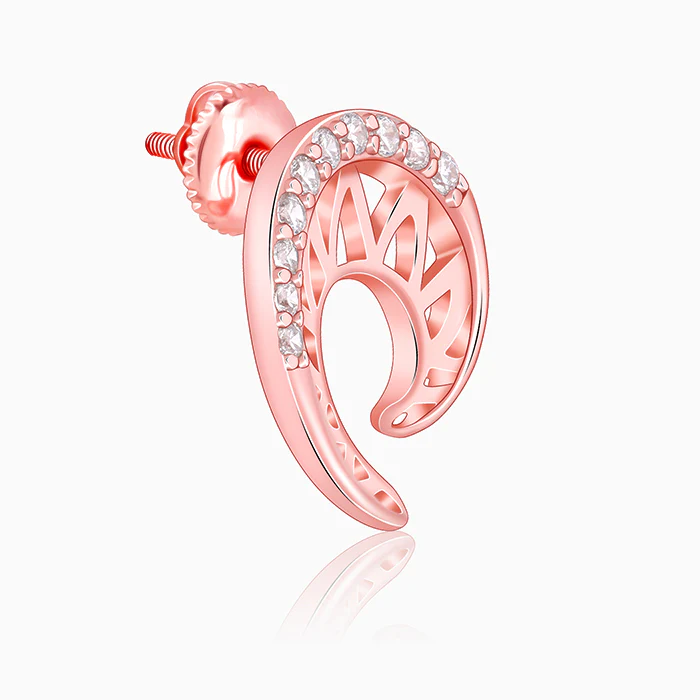Rose Gold Dreamy Curve Earrings - Image 4