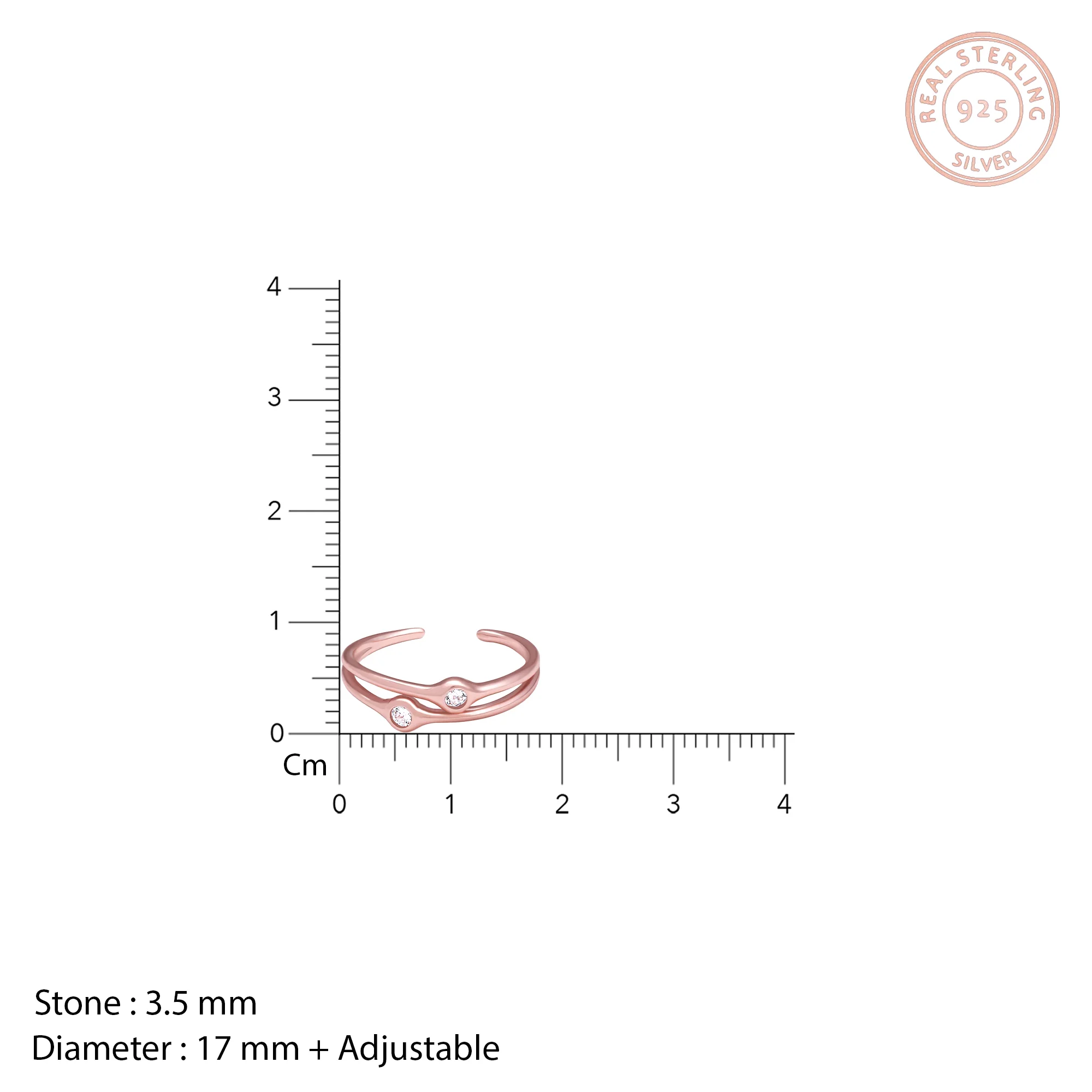 Rose Gold Dual Feat Ring - Image 4