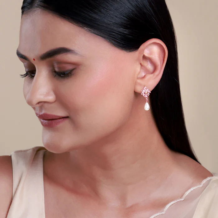 Rose Gold Eachna Earrings - Image 3