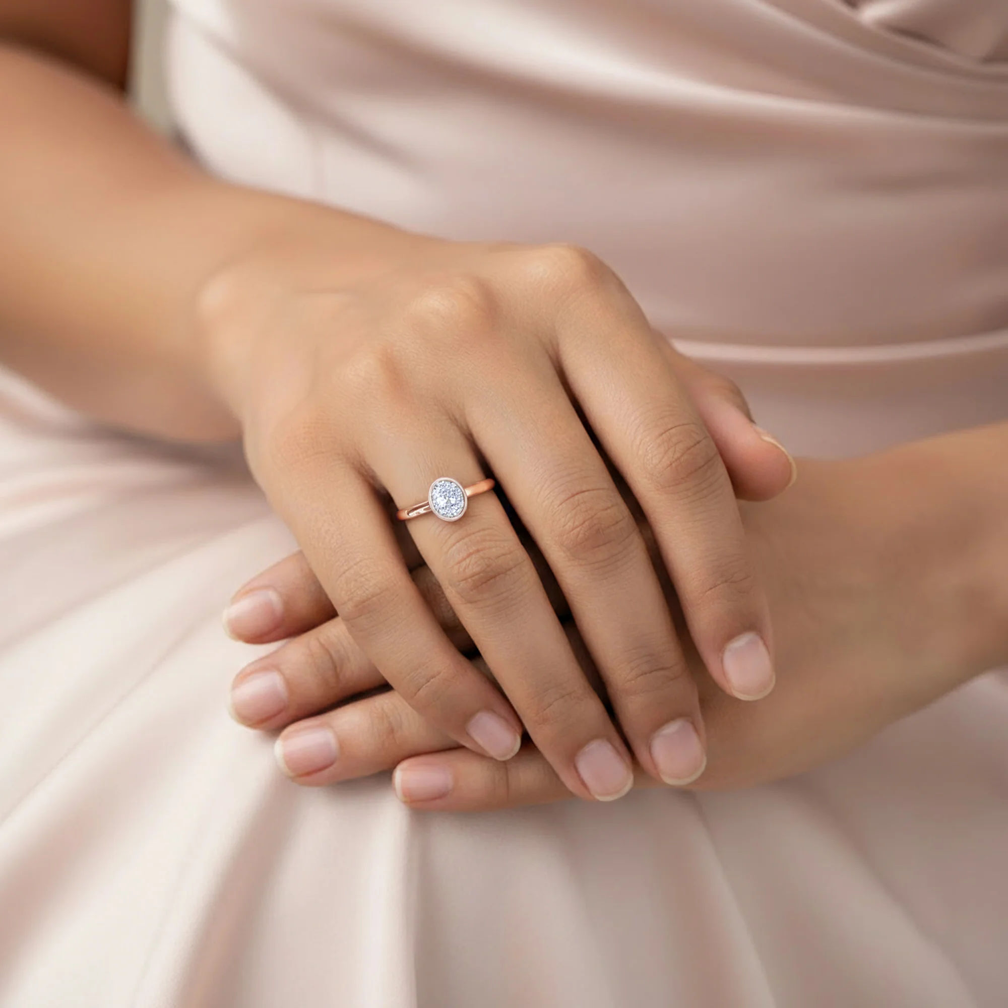 Rose Gold Eclipse Lab Grown Diamond Ring - Image 3