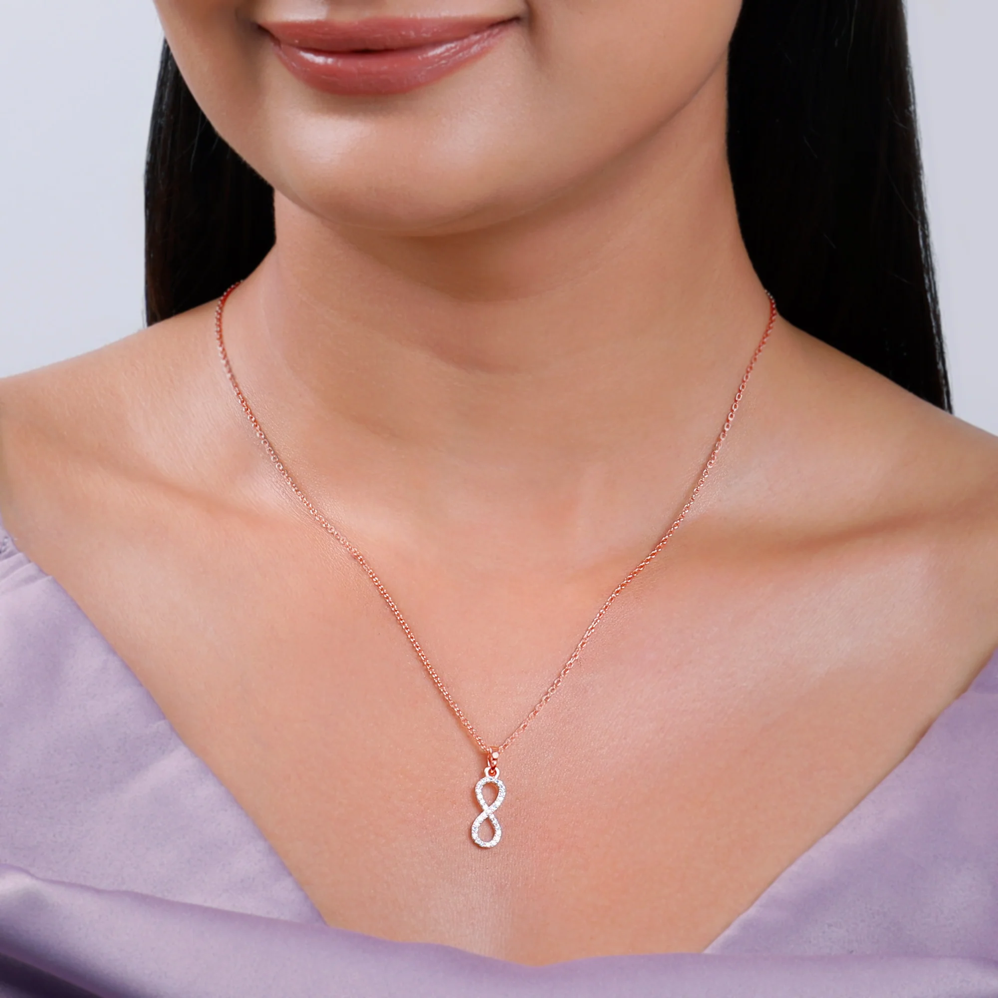 Rose Gold Elara Lab Grown Diamond Pendant - Image 3