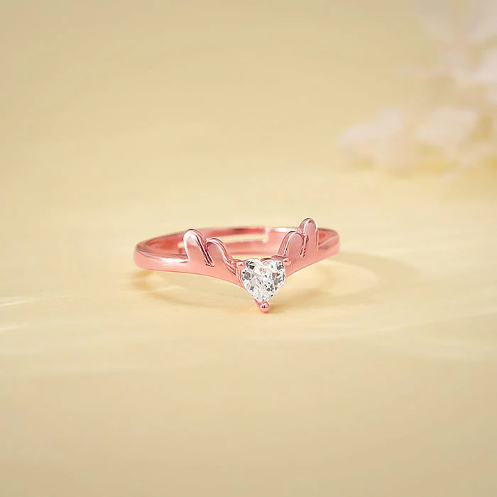 Rose Gold Elegant Deer Ring - Image 2