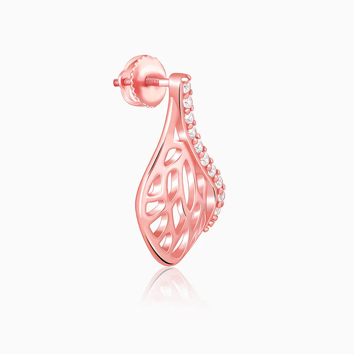 Rose Gold Elegant Filigree Earrings - Image 4