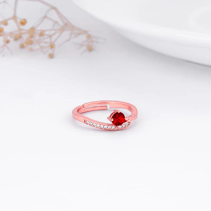 Rose Gold Embrace Of Red Ring - Image 2