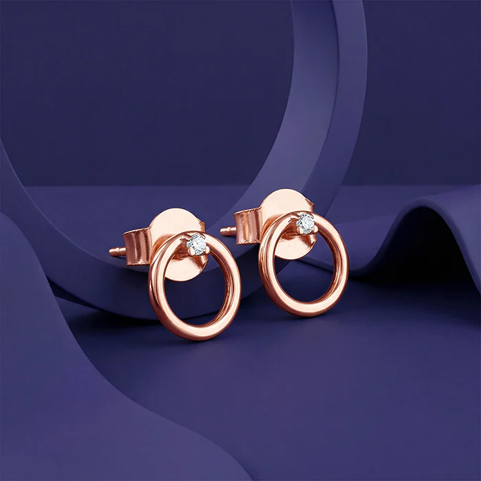 Rose Gold Eternal Stud Earrings - Image 2