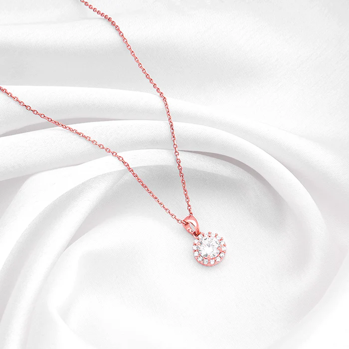 Rose Gold Eve Beauty Pendant With Link Chain - Image 2
