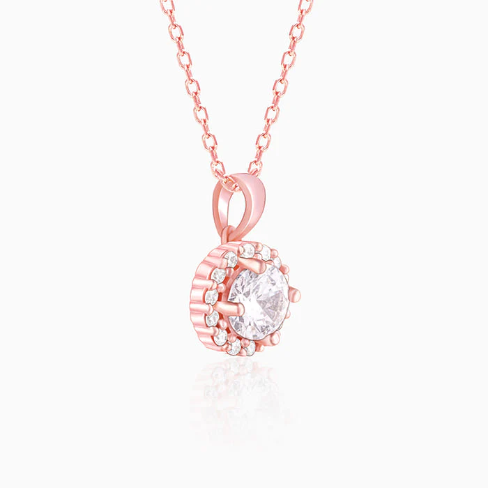 Rose Gold Eve Beauty Pendant With Link Chain - Image 4