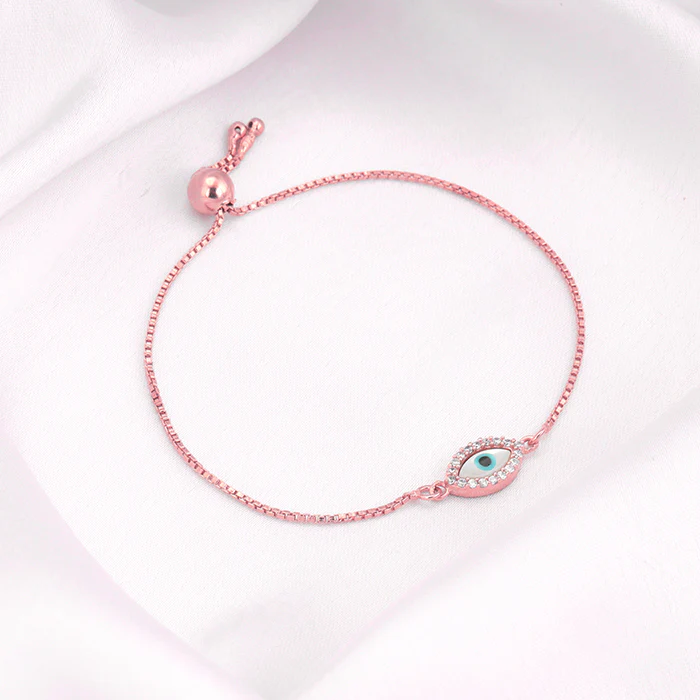 Rose Gold Evil Eye Bracelet - Image 2