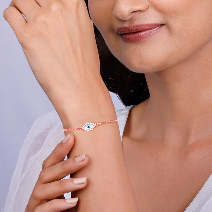Rose Gold Evil Eye Bracelet - Image 3