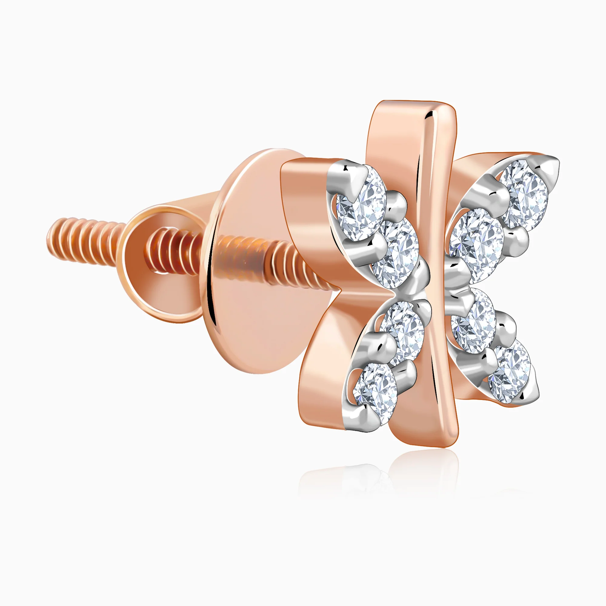 Rose Gold Evolve Lab Grown Diamond Stud Earrings - Image 4