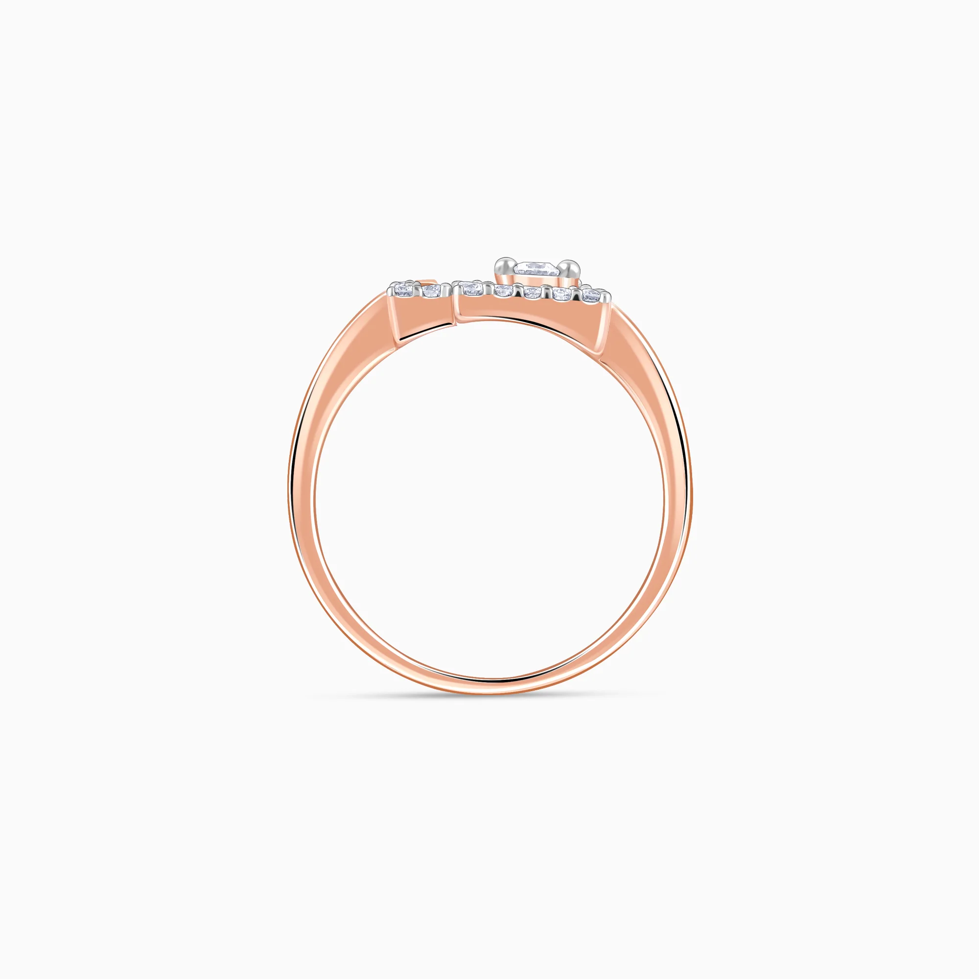 Rose Gold Fair and Square Lab Grown Diamond Ring - Image 5
