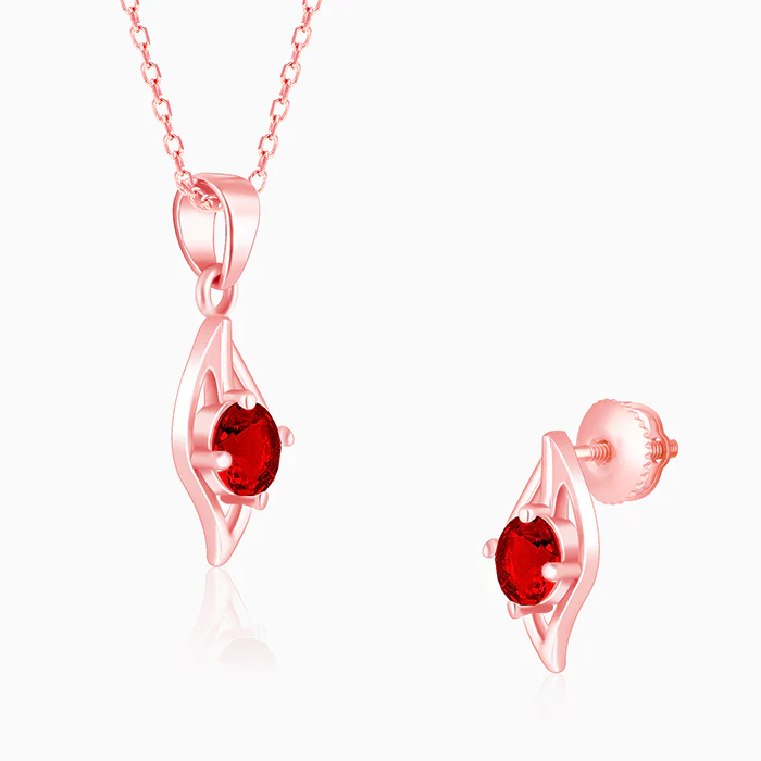 Rose Gold Falling Dew in Red Set - Image 4