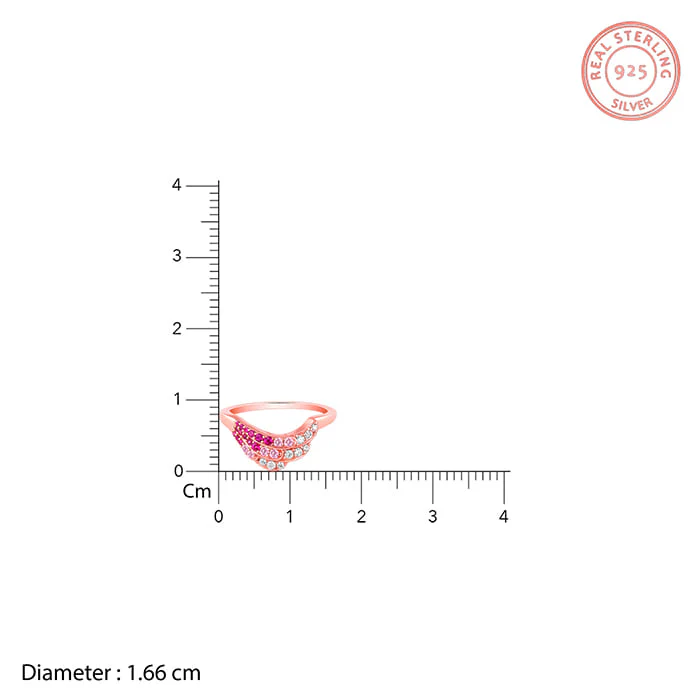 Rose Gold Feathered Love Ring - Image 5