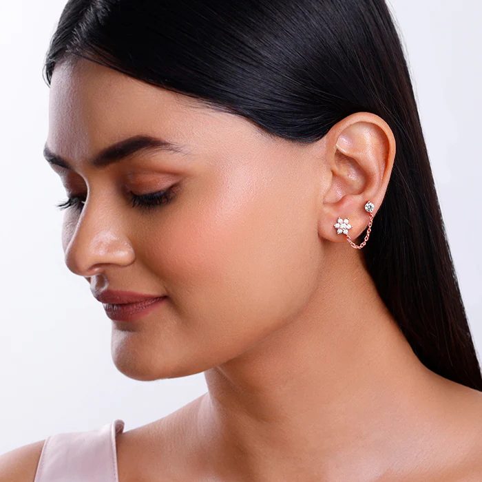 Rose Gold Fiona Ear Double Piercings - Image 3