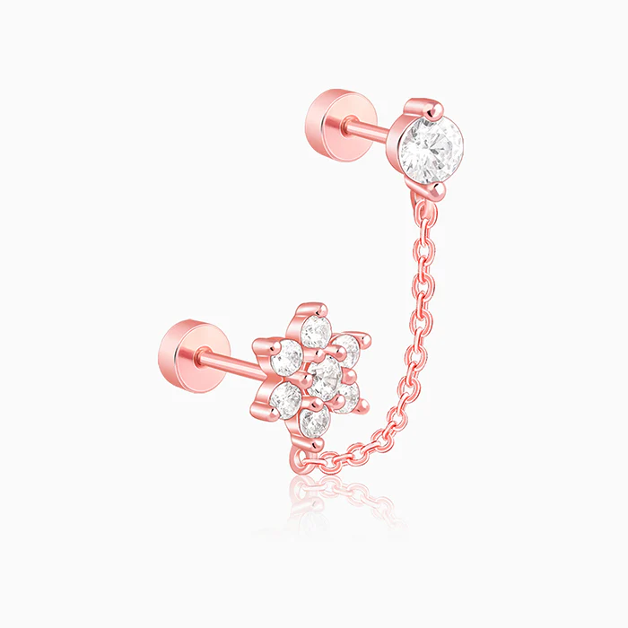 Rose Gold Fiona Ear Double Piercings - Image 4