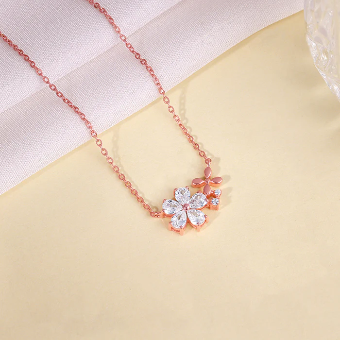 Rose Gold Flora Drape Necklace - Image 2