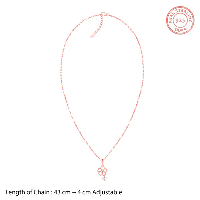 Rose Gold Floral Desire Pendant With Link Chain - Image 6