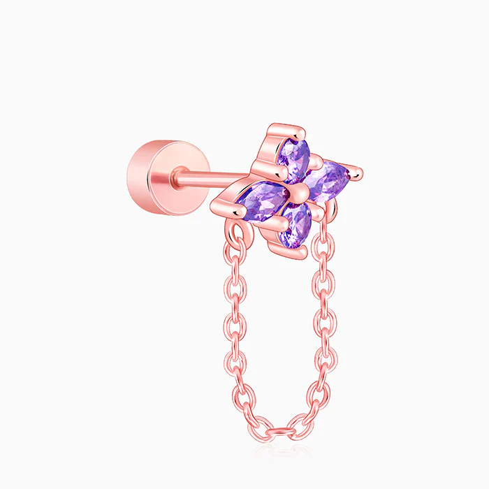Rose Gold Floral Ear Piercings Set - Image 5