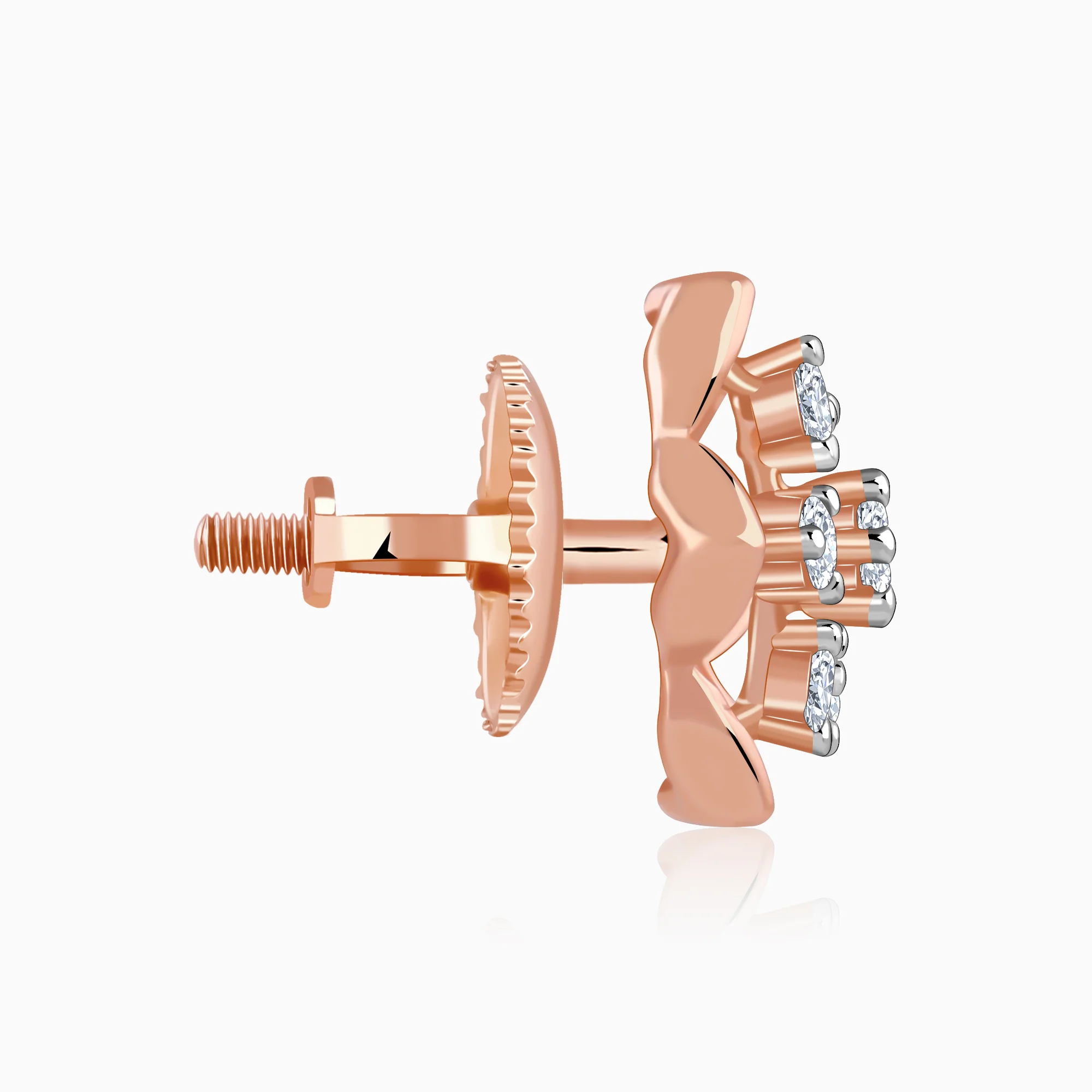 Rose Gold Floral Joy Lab Grown Diamond Studs - Image 5