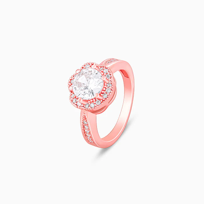 Rose Gold Floral Shine Ring - Image 4