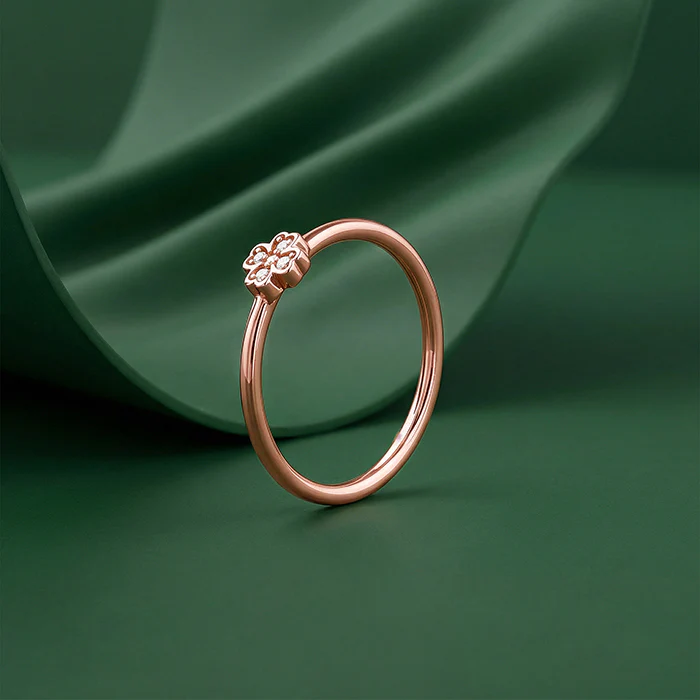 Rose Gold Floral Vows Ring - Image 2